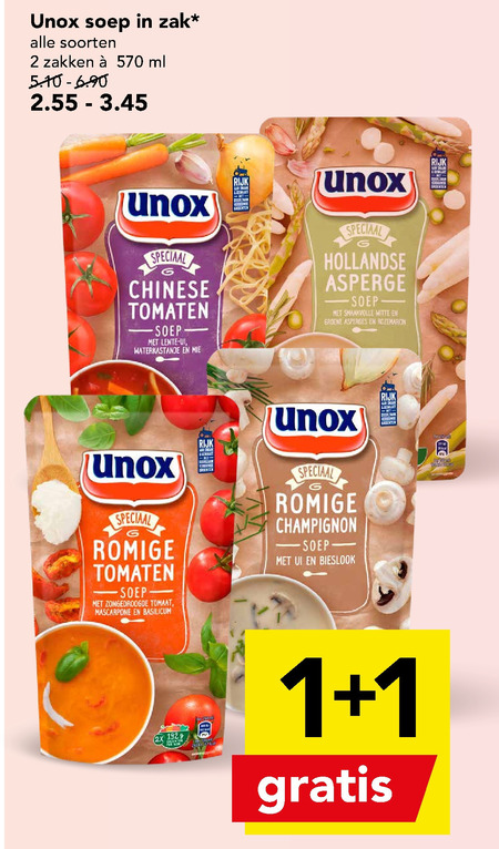 Unox   soep folder aanbieding bij  Deen - details