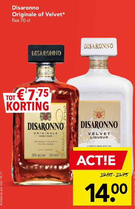 Disaronno   amaretto folder aanbieding bij  Deen - details