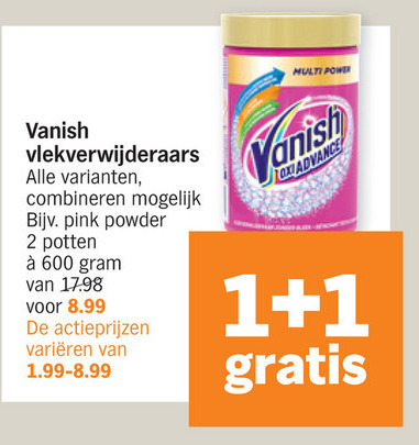 Vanish   vlekkenverwijderaar folder aanbieding bij  Albert Heijn - details