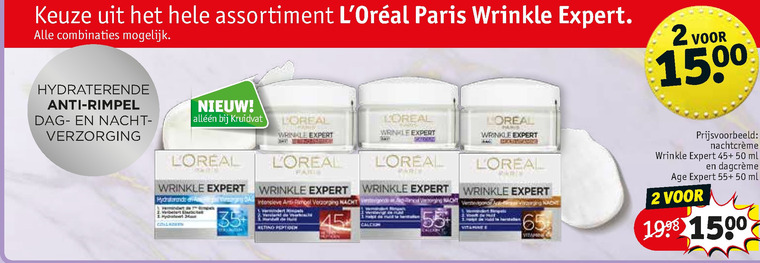 L Oreal   nachtcreme, dagcreme folder aanbieding bij  Kruidvat - details