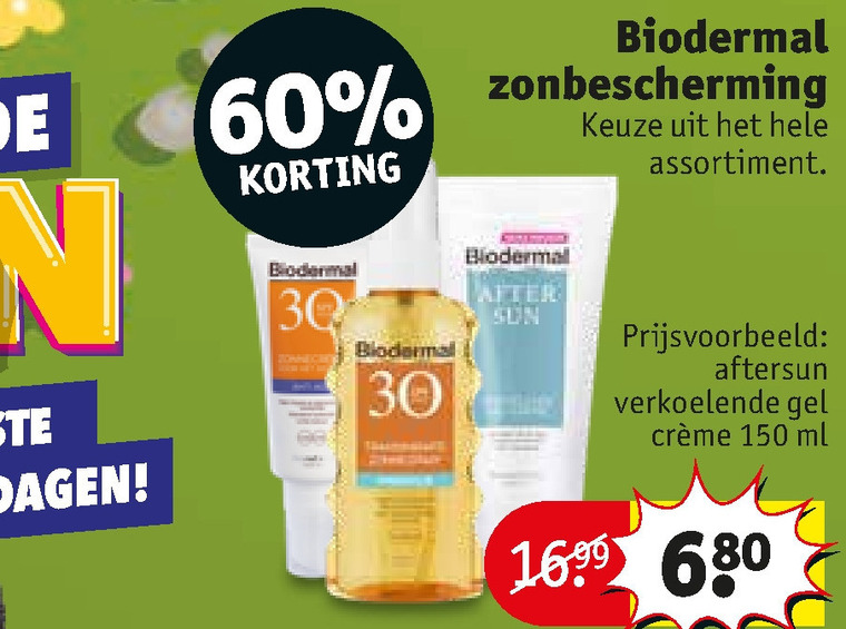 Biodermal   zonnebrandolie, aftersun folder aanbieding bij  Kruidvat - details