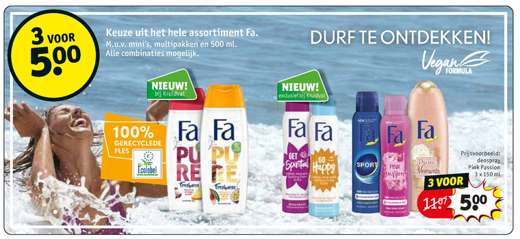 Fa   douchegel, deodorant folder aanbieding bij  Kruidvat - details