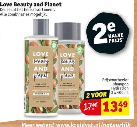 Love beauty and planet   shampoo folder aanbieding bij  Kruidvat - details