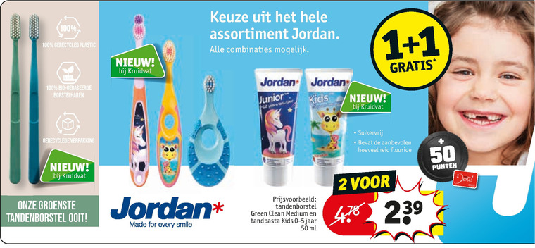 Jordan   tandenborstel, babytandenborstel folder aanbieding bij  Kruidvat - details