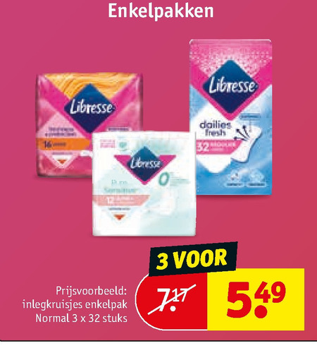 Libresse   inlegkruisjes, maandverband folder aanbieding bij  Kruidvat - details