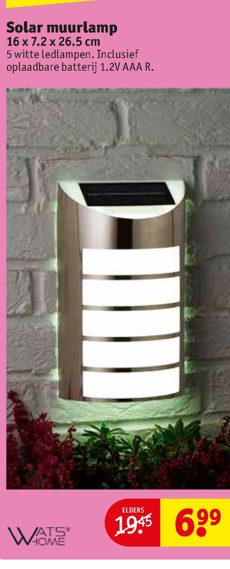 Watshome   buitenlamp, solarlamp folder aanbieding bij  Kruidvat - details