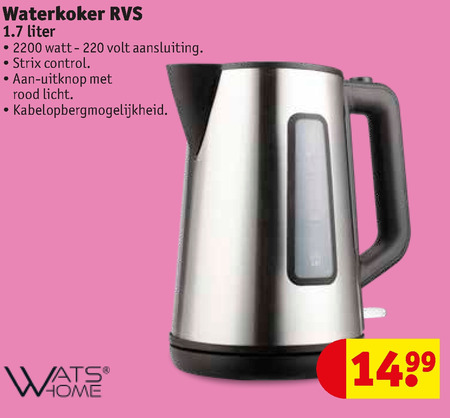 Watshome   waterkoker folder aanbieding bij  Kruidvat - details