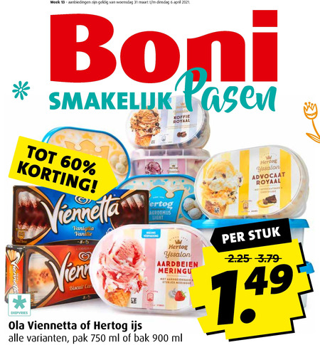 ijsspecialiteit folder aanbieding bij Boni -