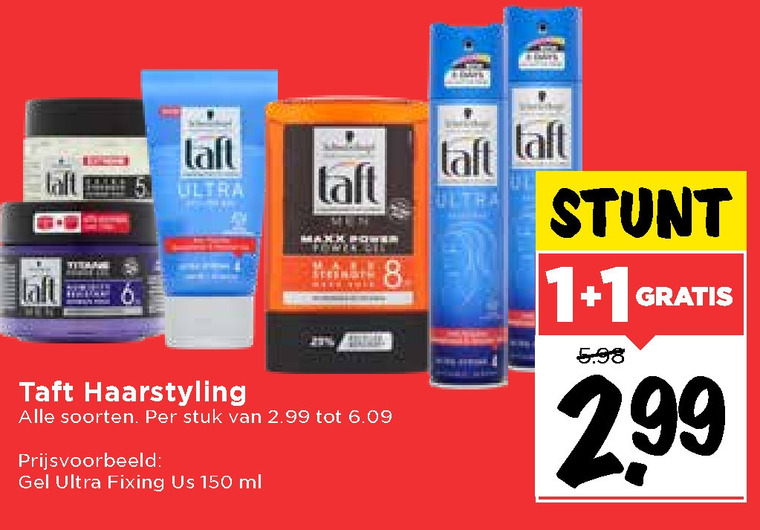 Taft   hairspray, haargel folder aanbieding bij  Vomar - details