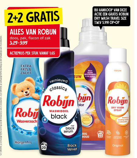 Robijn   wasverzachter, wasmiddel folder aanbieding bij  Jan Linders - details