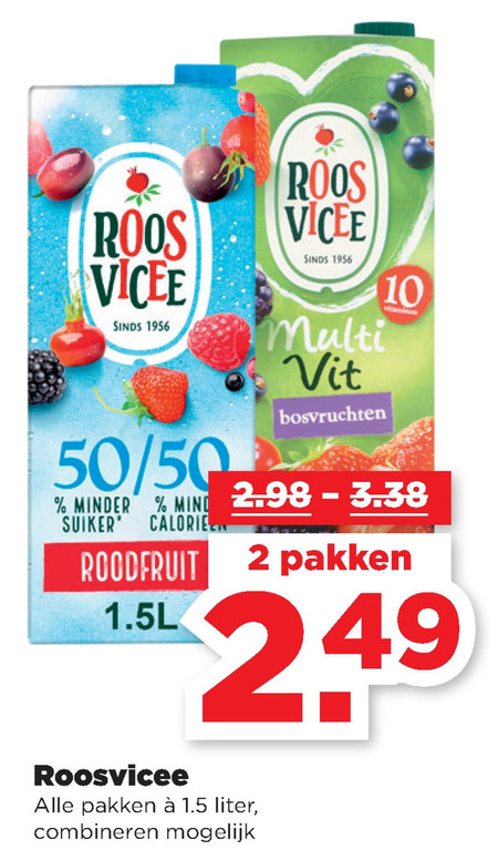 Roosvicee   fruitdrank folder aanbieding bij  Plus - details