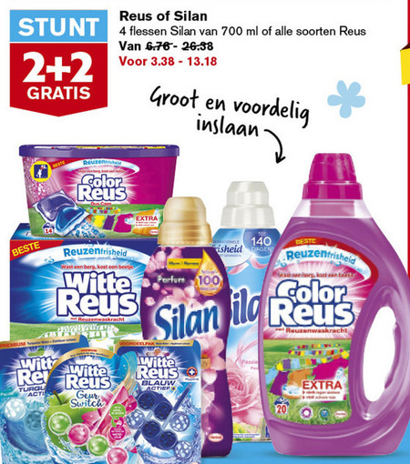 Witte Reus   wasverzachter, wasmiddel folder aanbieding bij  Hoogvliet - details