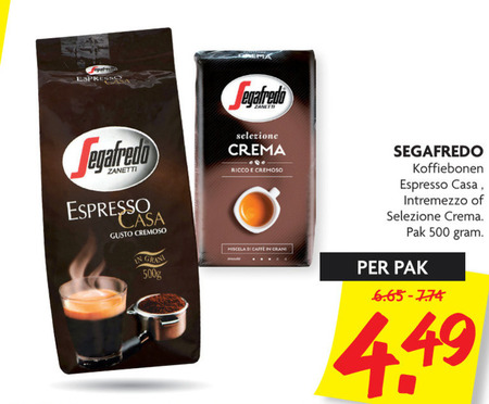 Segafredo   koffie, koffiebonen folder aanbieding bij  Dekamarkt - details