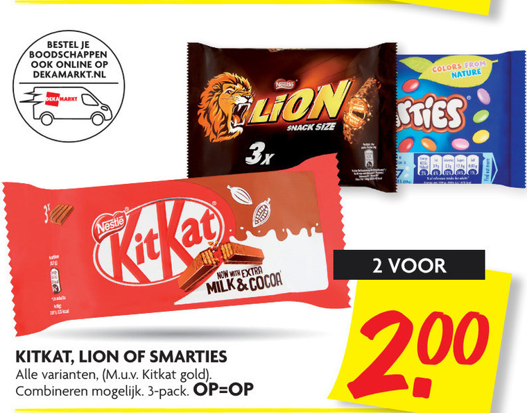 KitKat   chocoladereep folder aanbieding bij  Dekamarkt - details