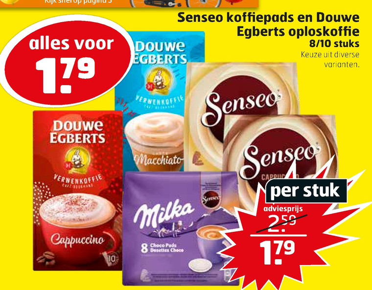 Douwe Egberts   koffiepad, oploskoffie folder aanbieding bij  Trekpleister - details