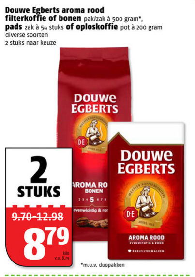 Douwe Egberts   koffie, koffiebonen folder aanbieding bij  Poiesz - details