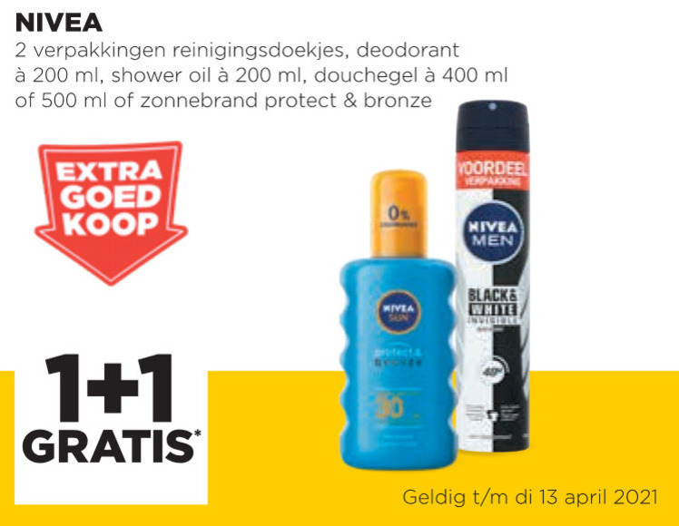 Nivea   reinigingsdoekje, douchegel folder aanbieding bij  Jumbo - details