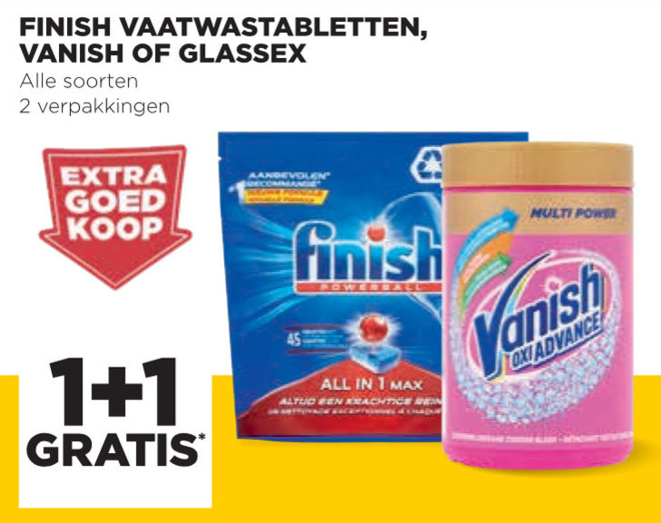 Finish   vlekkenverwijderaar, vaatwasmiddel folder aanbieding bij  Jumbo - details