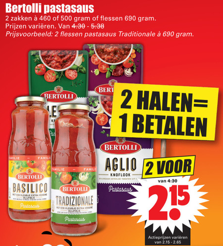 Bertolli   pastasaus folder aanbieding bij  Dirk - details