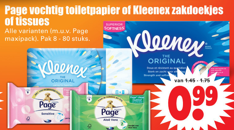 Page   tissue, vochtig toiletpapier folder aanbieding bij  Dirk - details