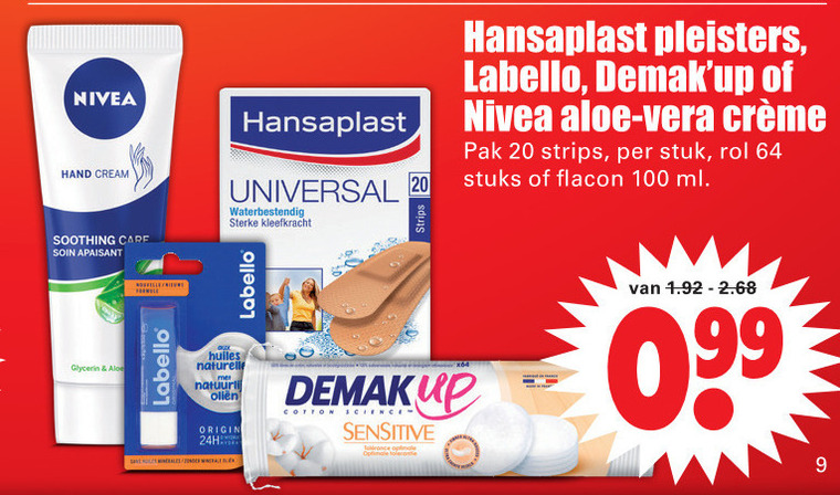 Hansaplast   pleister, wattenschijfjes folder aanbieding bij  Dirk - details