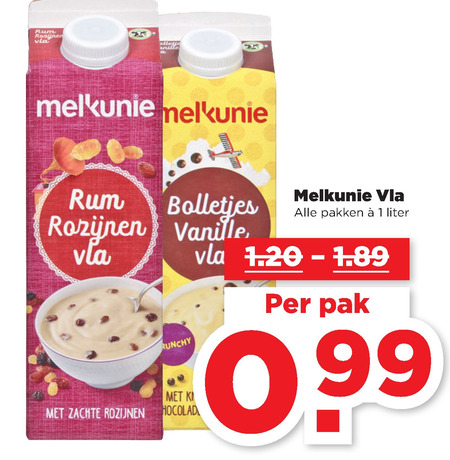 Melkunie   vla folder aanbieding bij  Plus - details