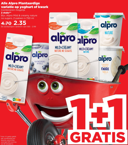 Alpro   vruchtenyoghurt, soja yoghurt folder aanbieding bij  Plus - details