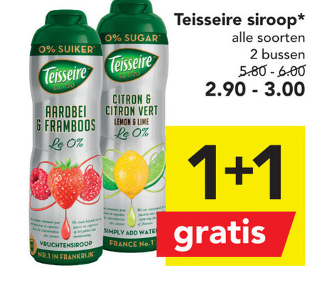 Teisseire   limonadesiroop folder aanbieding bij  Deen - details