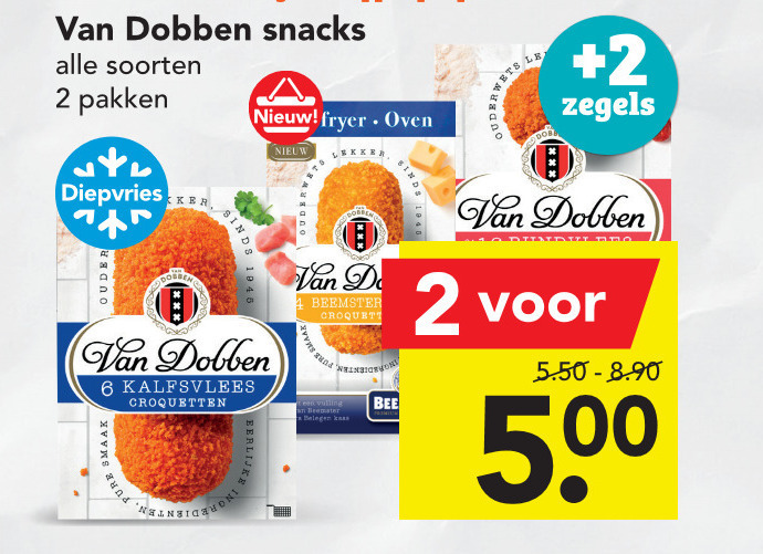 Van Dobben   snack, kroket folder aanbieding bij  Deen - details