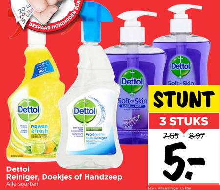 Dettol   handzeep, allesreiniger folder aanbieding bij  Vomar - details