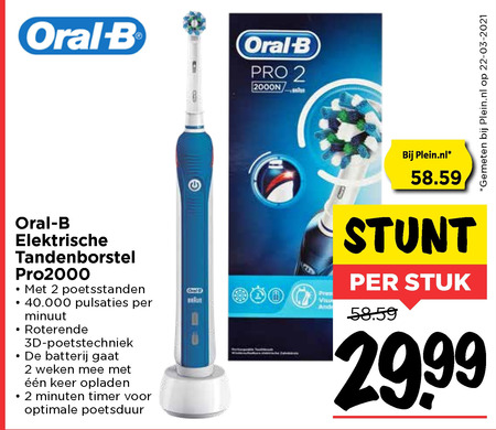 Braun Oral-B   electrische tandenborstel folder aanbieding bij  Vomar - details