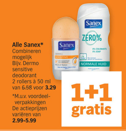 Sanex   douchegel, deodorant folder aanbieding bij  Albert Heijn - details