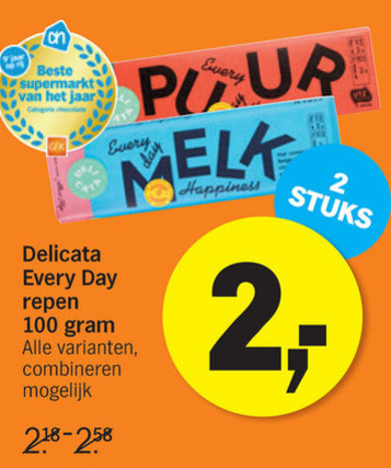 Delicata   chocolade folder aanbieding bij  Albert Heijn - details