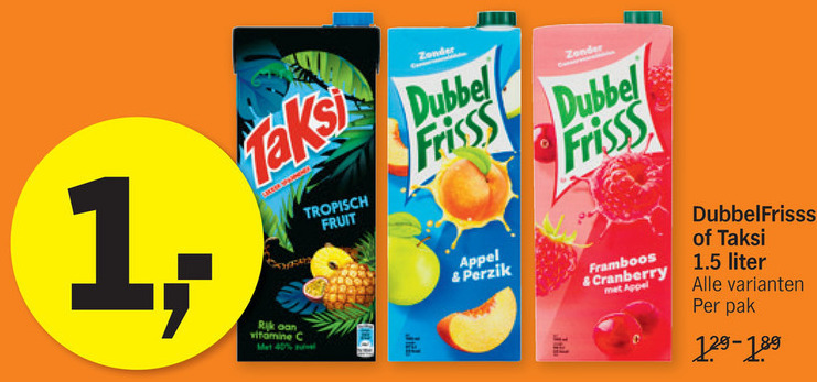 Taksi   fruitdrank folder aanbieding bij  Albert Heijn - details