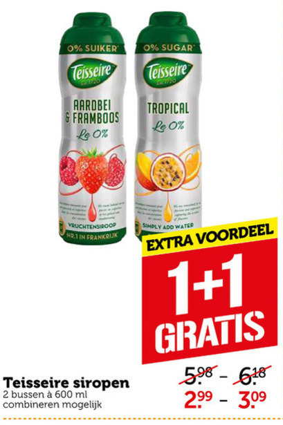 Teisseire   limonadesiroop folder aanbieding bij  Coop - details