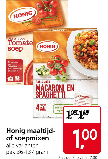 Honig   maaltijdmix, soep folder aanbieding bij  Jan Linders - details