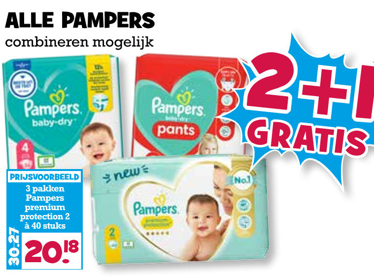 Pampers luierbroekjes, luiers folder aanbieding bij Boons Markt details