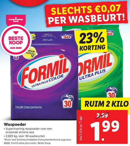 Formil   wasmiddel folder aanbieding bij  Lidl - details