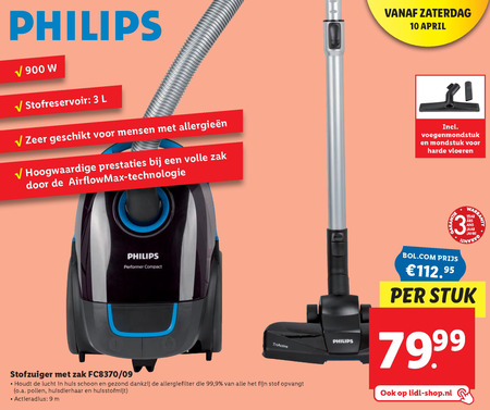 Philips   stofzuiger folder aanbieding bij  Lidl - details