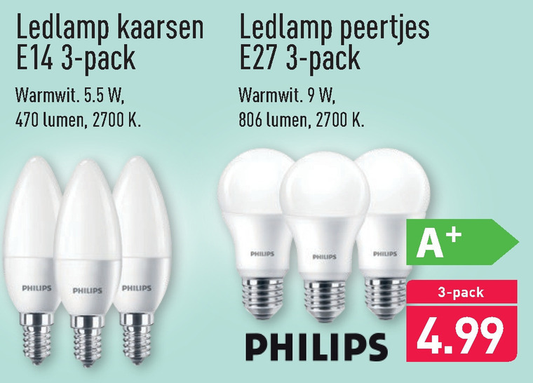 Philips   led lamp folder aanbieding bij  Aldi - details