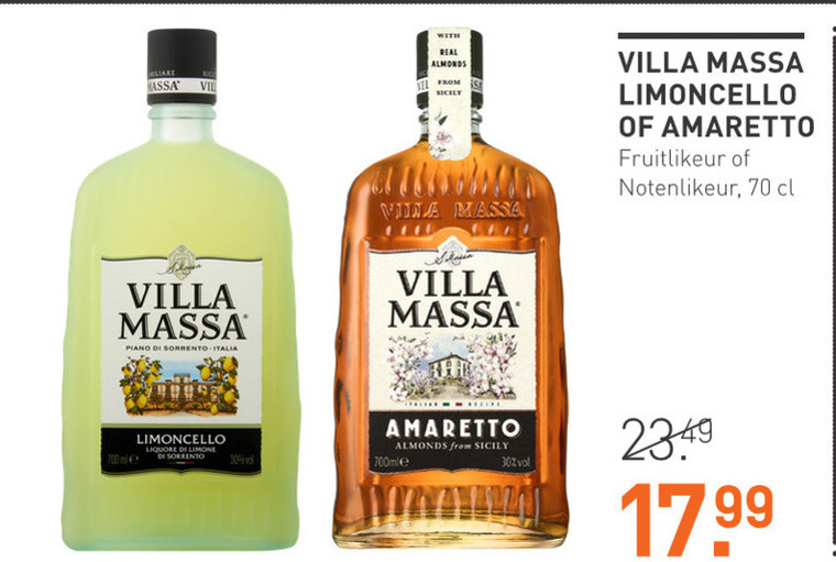 Villa Massa   limoncello, amaretto folder aanbieding bij  Gall & Gall - details