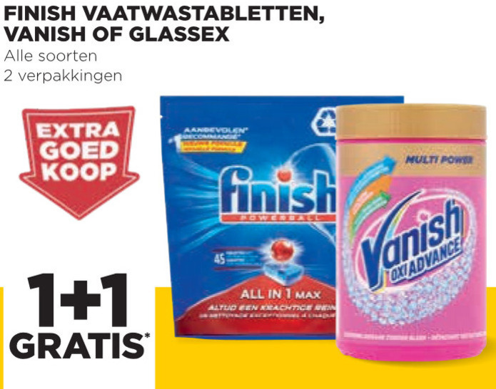 Finish   vlekkenverwijderaar, vaatwasmiddel folder aanbieding bij  Jumbo - details