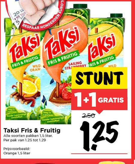 Taksi   fruitdrank folder aanbieding bij  Vomar - details