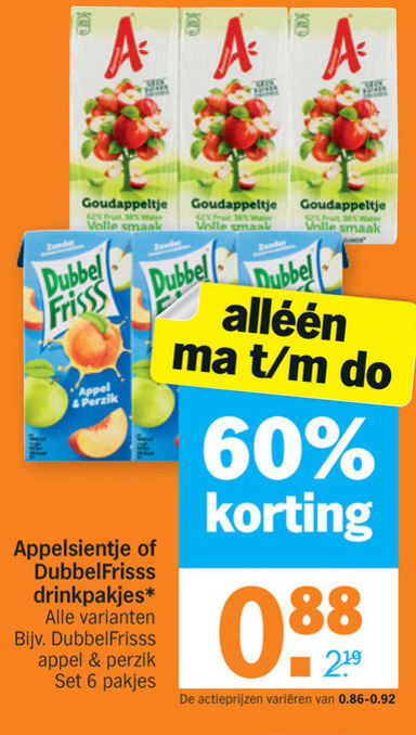 Dubbelfrisss   fruitdrank folder aanbieding bij  Albert Heijn - details