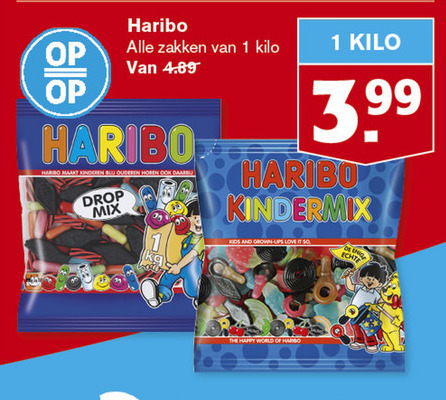 Haribo   drop, snoep folder aanbieding bij  Hoogvliet - details