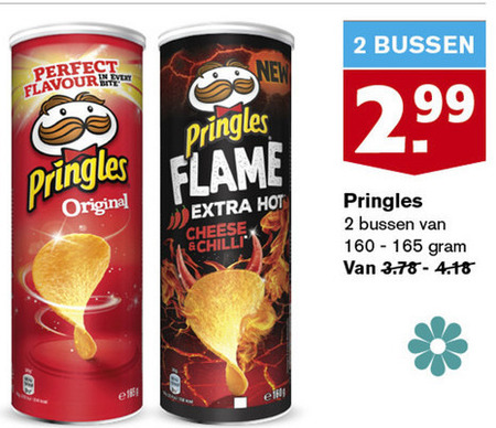 Pringles   chips folder aanbieding bij  Hoogvliet - details