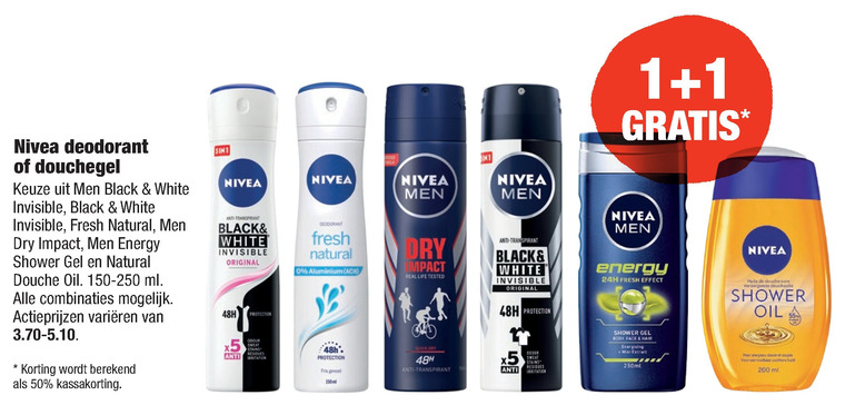 Nivea   deodorant, douchegel folder aanbieding bij  Aldi - details