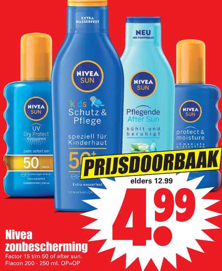 Plunderen elektrode lepel Nivea zonnebrandolie folder aanbieding bij Dirk - details