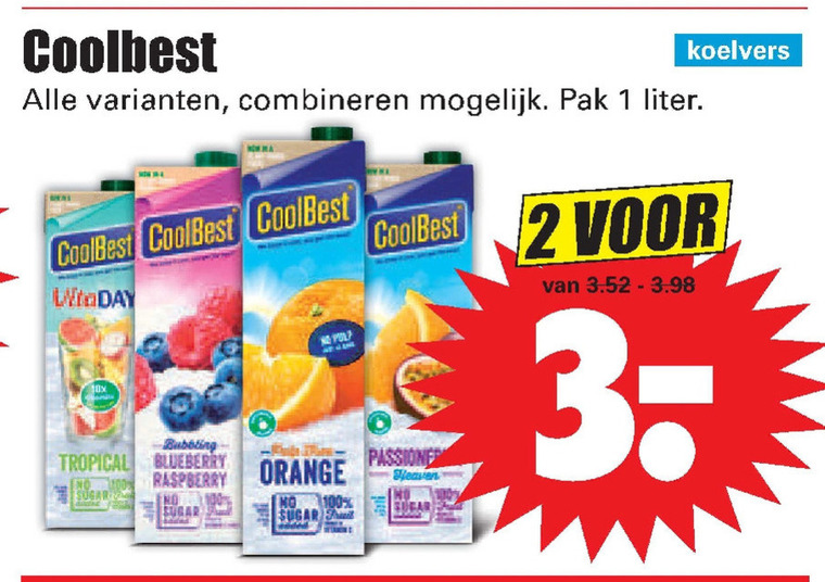 Coolbest   vruchtensap folder aanbieding bij  Dirk - details