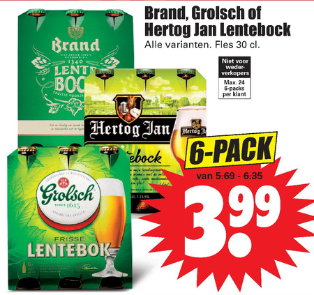 Grolsch   lentebokbier folder aanbieding bij  Dirk - details